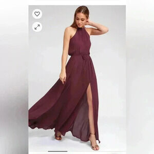 Lulus Essence of Style Plum Purple Maxi Dress S